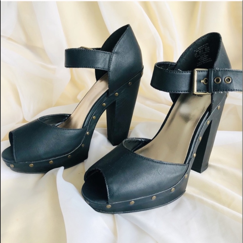 black studded heels